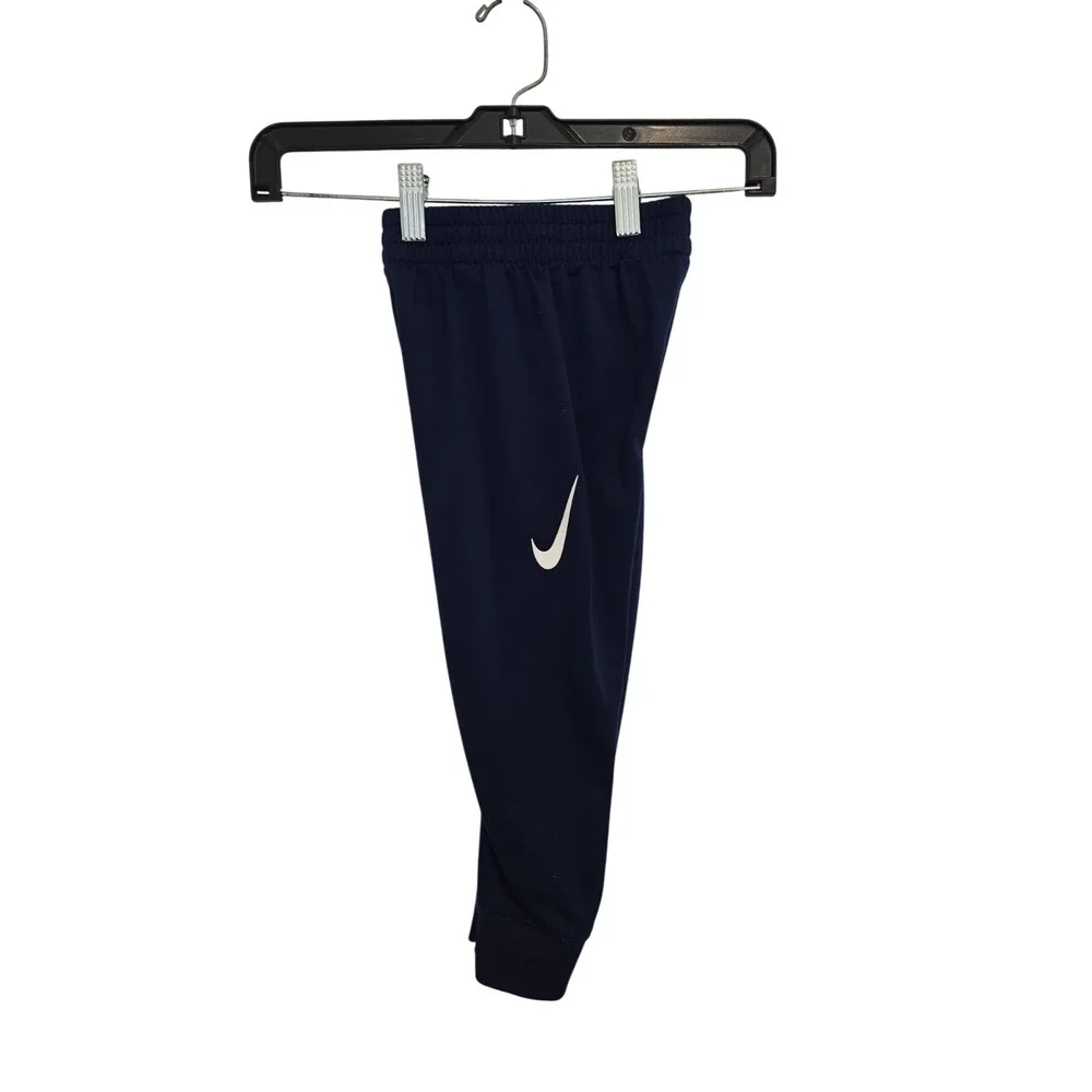 Nike sweatpant Boys Sz 4 Navy Blue With White Swoosh Y2K comfort strrtch easy on